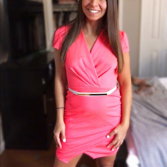 Charlotte Russe Dresses & Skirts - UK2LA | S | Neon Pink Wrap Dress